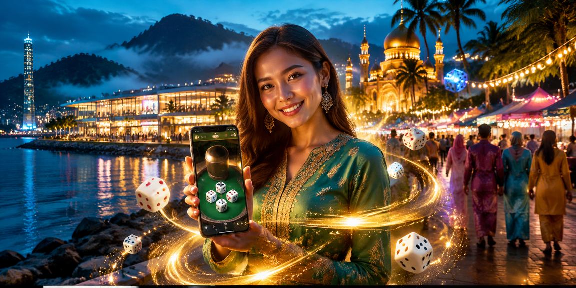 Suasana permainan kasino sempena Hari Raya di Kuantan dengan tema perayaan Malaysia
